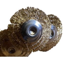 Messing brste 25 mm. skaft 2,9 X 35 mm. 5 stk.