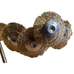 Messing brste 25 mm. skaft 2,9 X 35 mm. 5 stk.