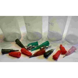 Limflasker 30 Ml. 4 stk. med 9 spidser og 4 lg.