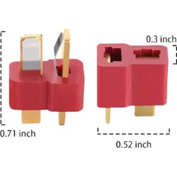 T-stik han og hunstik Deans-stik til batterier. Universel pasform til FPV- og droneapplikationer.