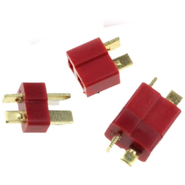 T-stik han og hunstik Deans-stik til batterier. Universel pasform til FPV- og droneapplikationer.