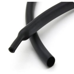 Krympe Flex. med lim1M. Sort 1,6 mm. krymper til indvendig 0,7/0,1 mm.