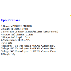 El motor 18 X 18 L 26 mm / 43 mm