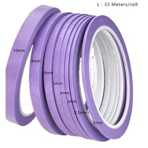 Masking Tape 8 ruller A 33 M. Brede 2-2,2-3-4-5-6-7og10 mm.