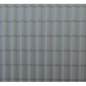 Tagsten 1:33 hvid  228 X 390 mm.  tykkelse 0,5 mm.