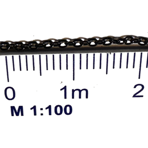Jernk�de sort 995 mm. ( Led 1x1,5 mm tr�d 0,5 mm)