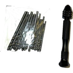 Metalbor 47 Stk. fra 0,3 mm. til 3,4 mm,  springer 0,1 mm. og h�ndborer med 3 k�ber 
