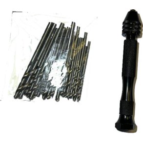 Metalbor 47 Stk. fra 0,3 mm. til 3,4 mm,  springer 0,1 mm. og h�ndborer med 3 k�ber 