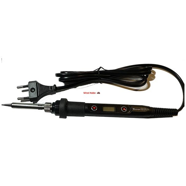 Loddekolbe med termostat 220 V. 80 W. med 5 extra spidser.