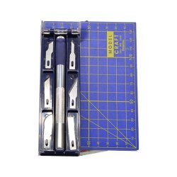 Knivst med 6 knivblade og skreplade