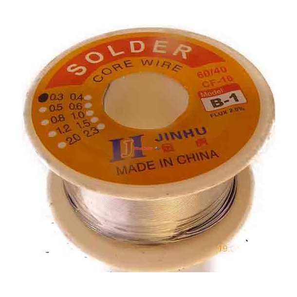 Loddetin55 g. 0,2mm. med flus Smeltepunkt ca.185 -200 grader