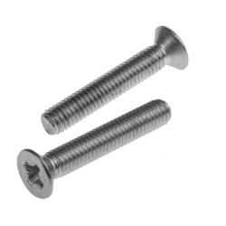 Under snket / flad hoved Maskinskruer Rustfri A2