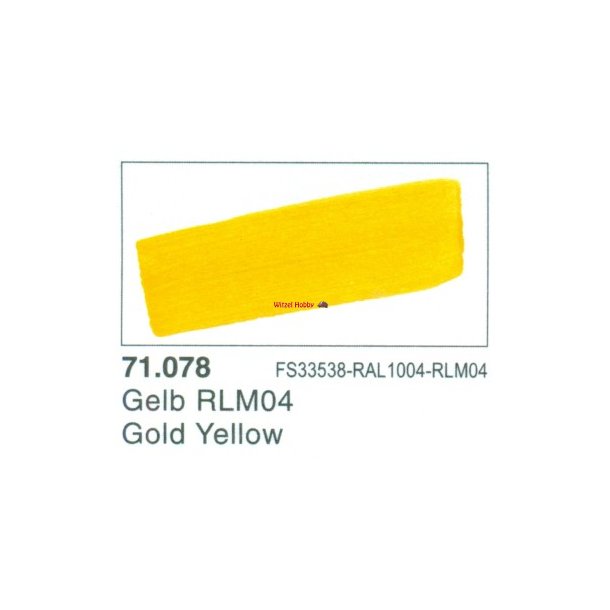 Vallejo Model Air nr. 71.078  Gold Yellow.  17 ml.